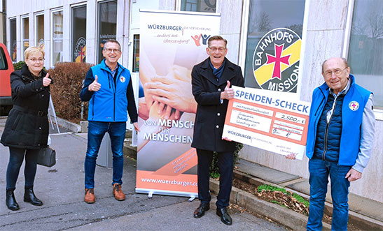 Soziale Projekte - Spende an Bahnhofsmission Würzburg